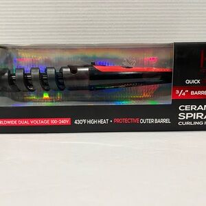 Ceramic Spiral Curling Iron - Black and Red